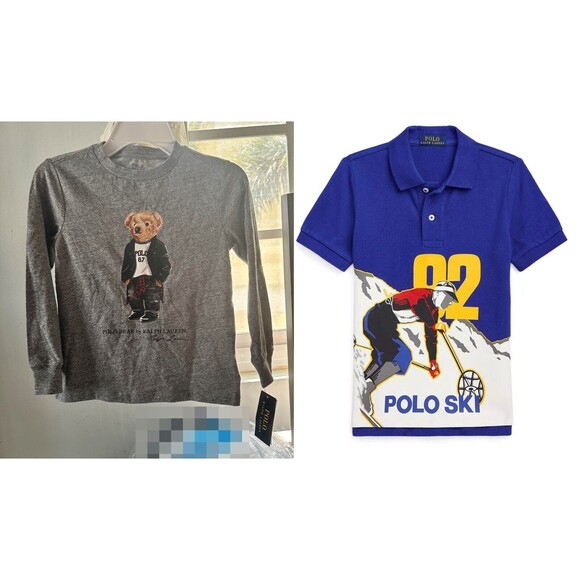 Polo RALPH LAUREN BOYS 5 POLO SHIRT,BEAR SHIRT NWT LOT OF 2 SHIRTS BUNDLE new - Picture 1 of 9